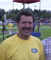 Per Tunander som tävlingsledare för JSM på Arosvallen 2000 Foto: DECA Text & Bild